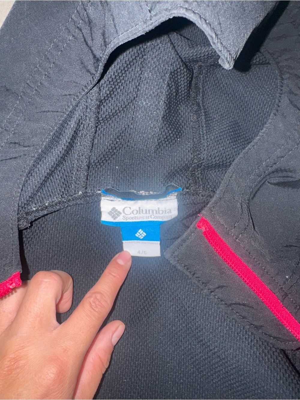 Columbia Kids Black Jacket with Pink Contrast Zipper